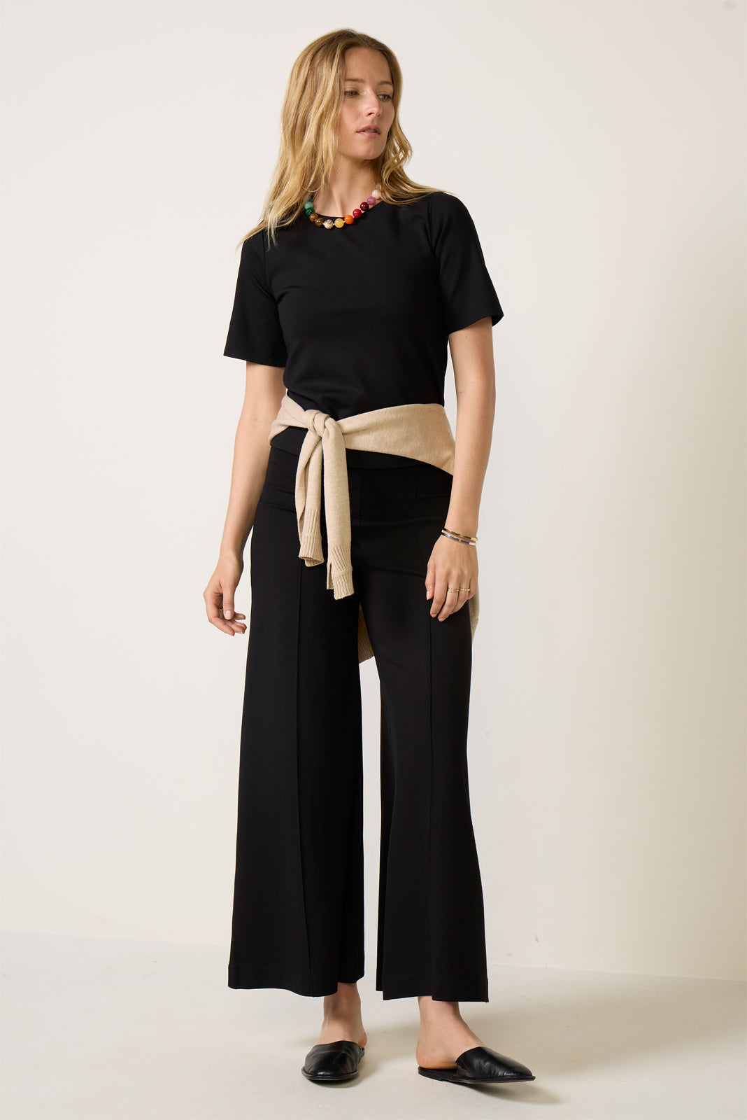 Women's Ponte Knit Short Sleeve Extended Top