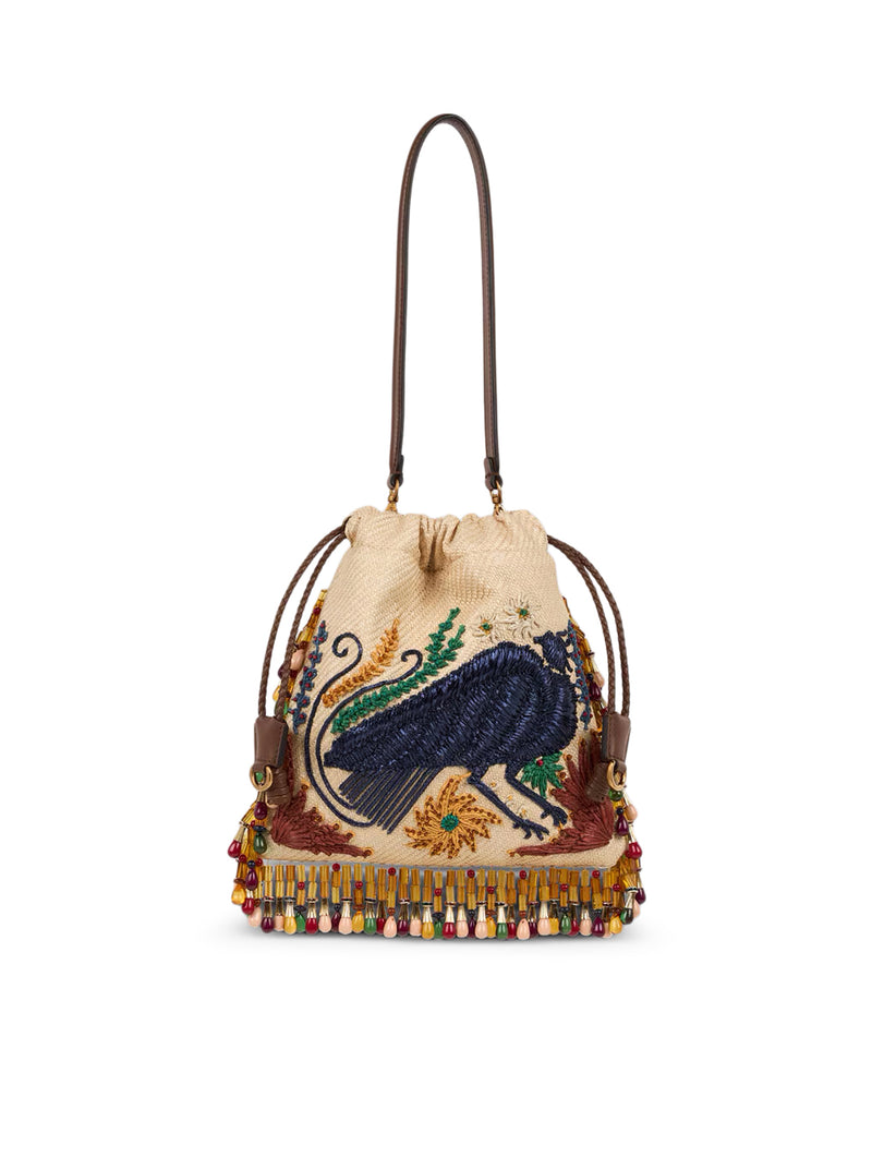 Etro Women Etro X Tabby Booth Small Kalispera Raffia Bag With Embroidery And Beads