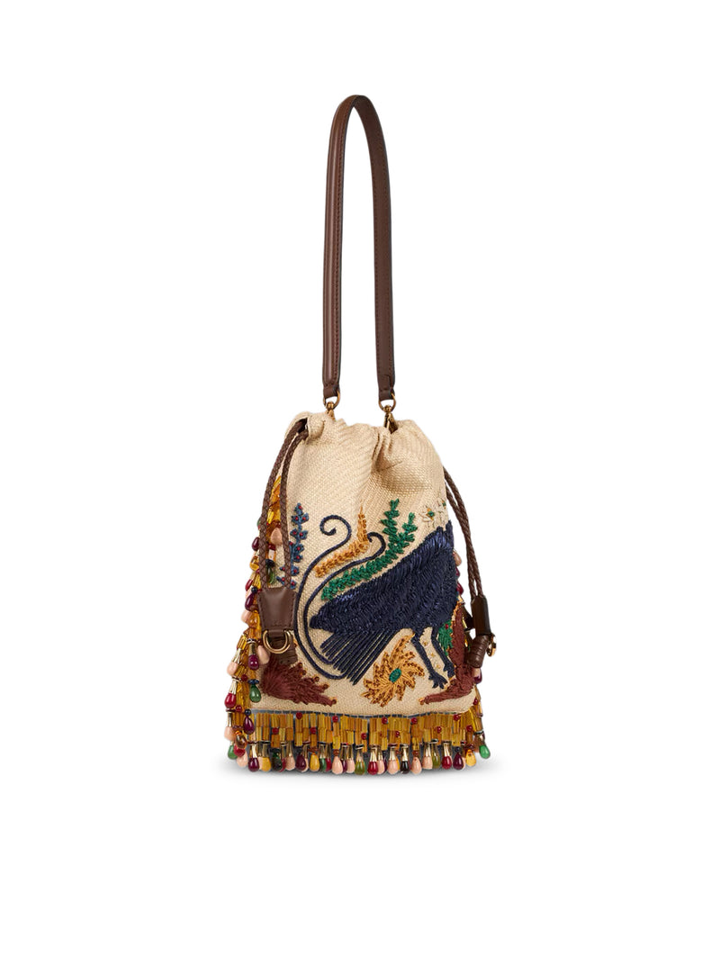 Etro Women Etro X Tabby Booth Small Kalispera Raffia Bag With Embroidery And Beads