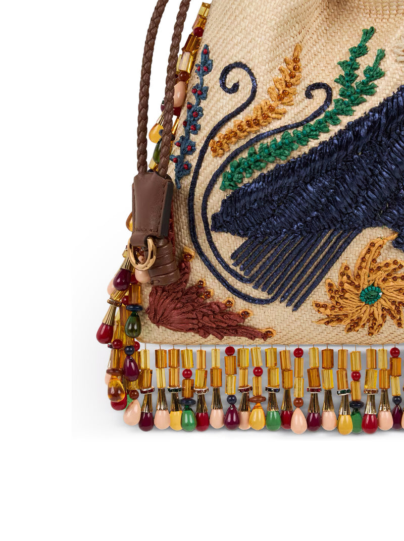 Etro Women Etro X Tabby Booth Small Kalispera Raffia Bag With Embroidery And Beads