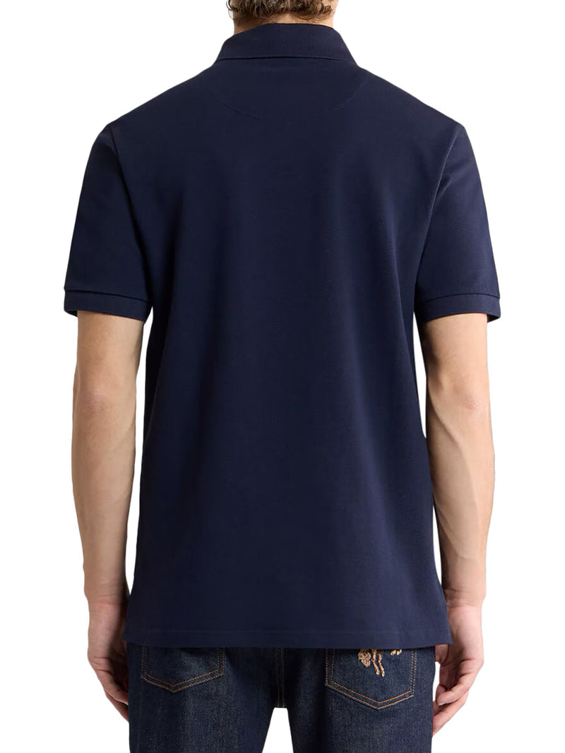 Etro Men Cotton Polo Shirt With Printed Details