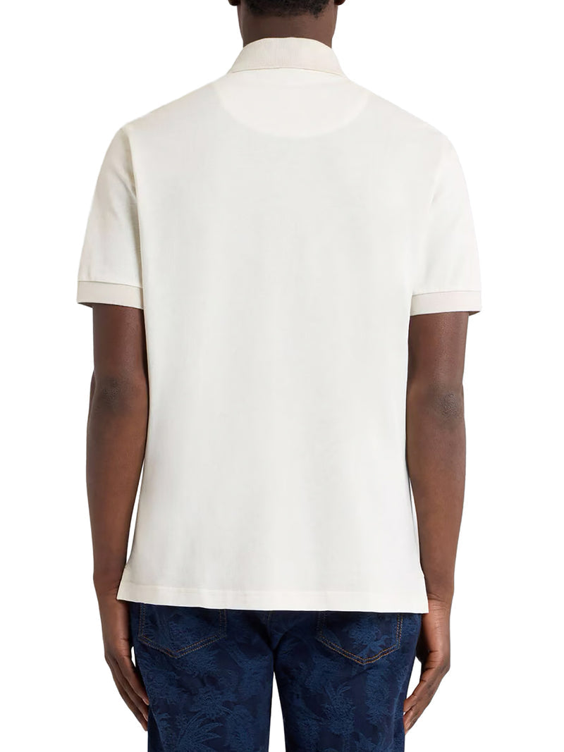 Etro Men Cotton Polo Shirt With Printed Details