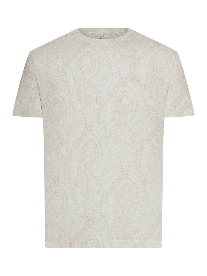 Etro Men Cotton T-Shirt With Arnica Pattern