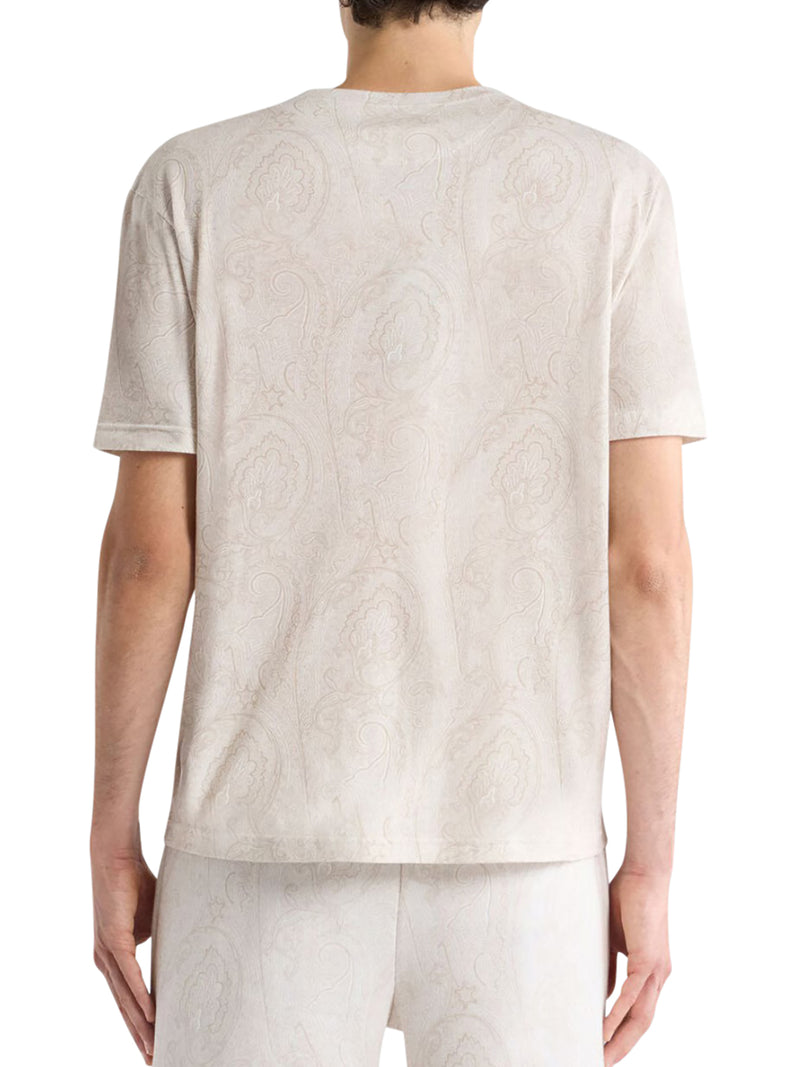 Etro Men Cotton T-Shirt With Arnica Pattern