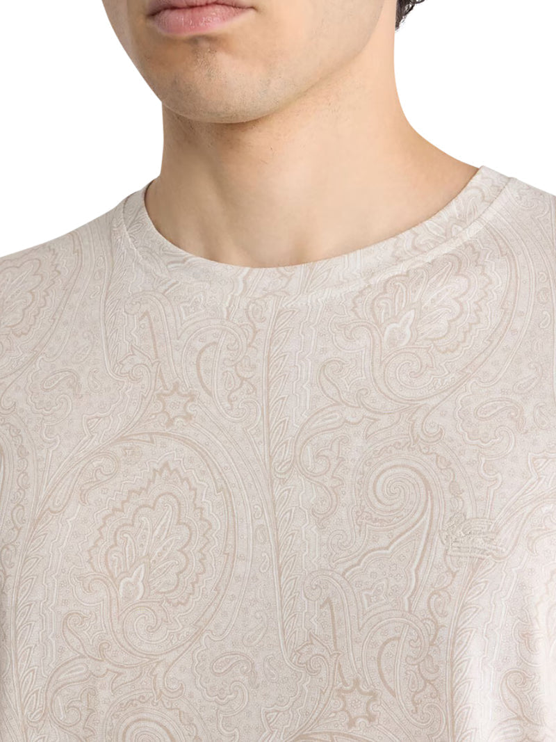 Etro Men Cotton T-Shirt With Arnica Pattern