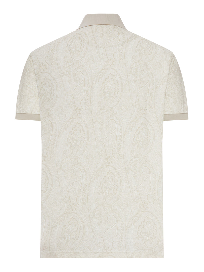 Etro Men Cotton Polo Shirt With Arnica Pattern