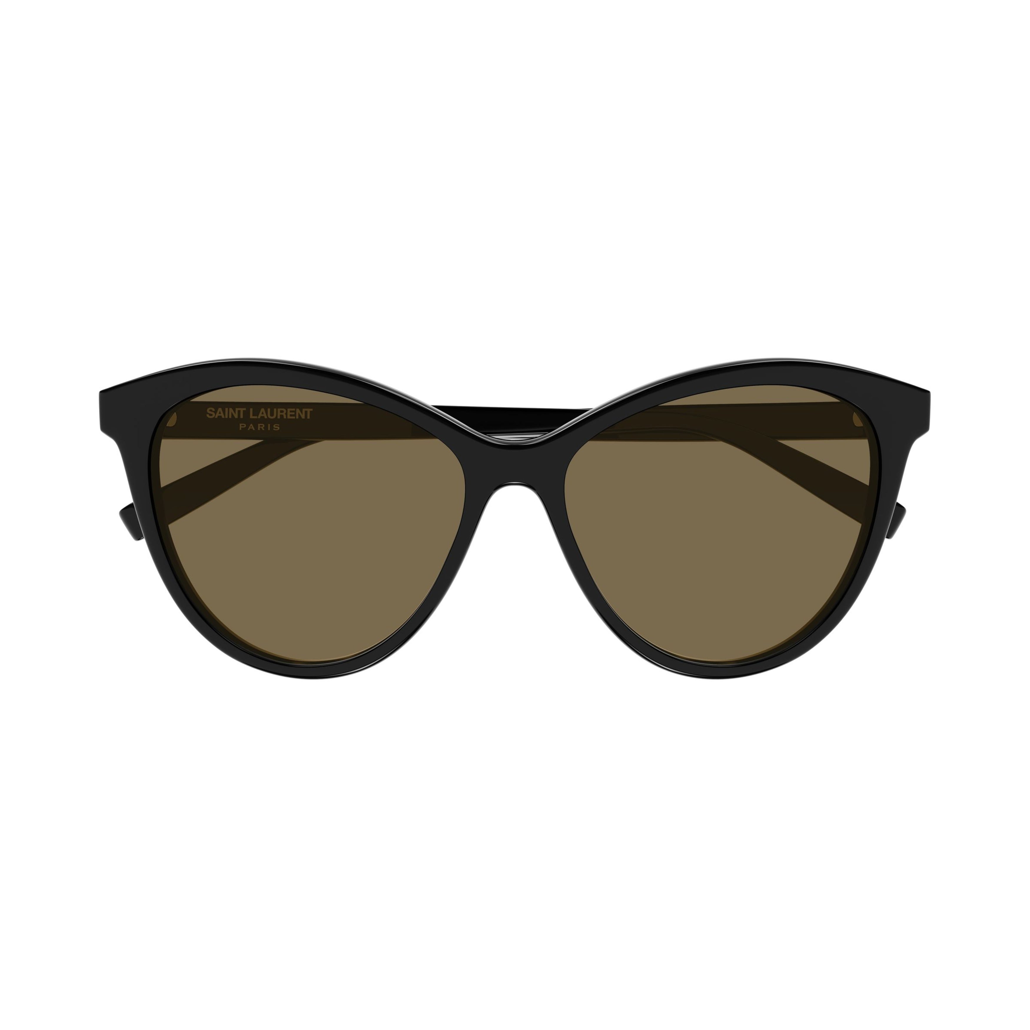 Glossy Black Cat-Eye Sunglasses With Subtle Logo Detail