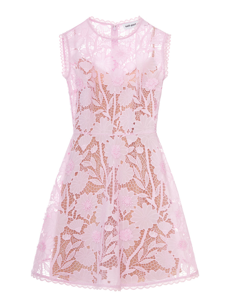 Self-Portrait Women Pink Lace Mini Dress
