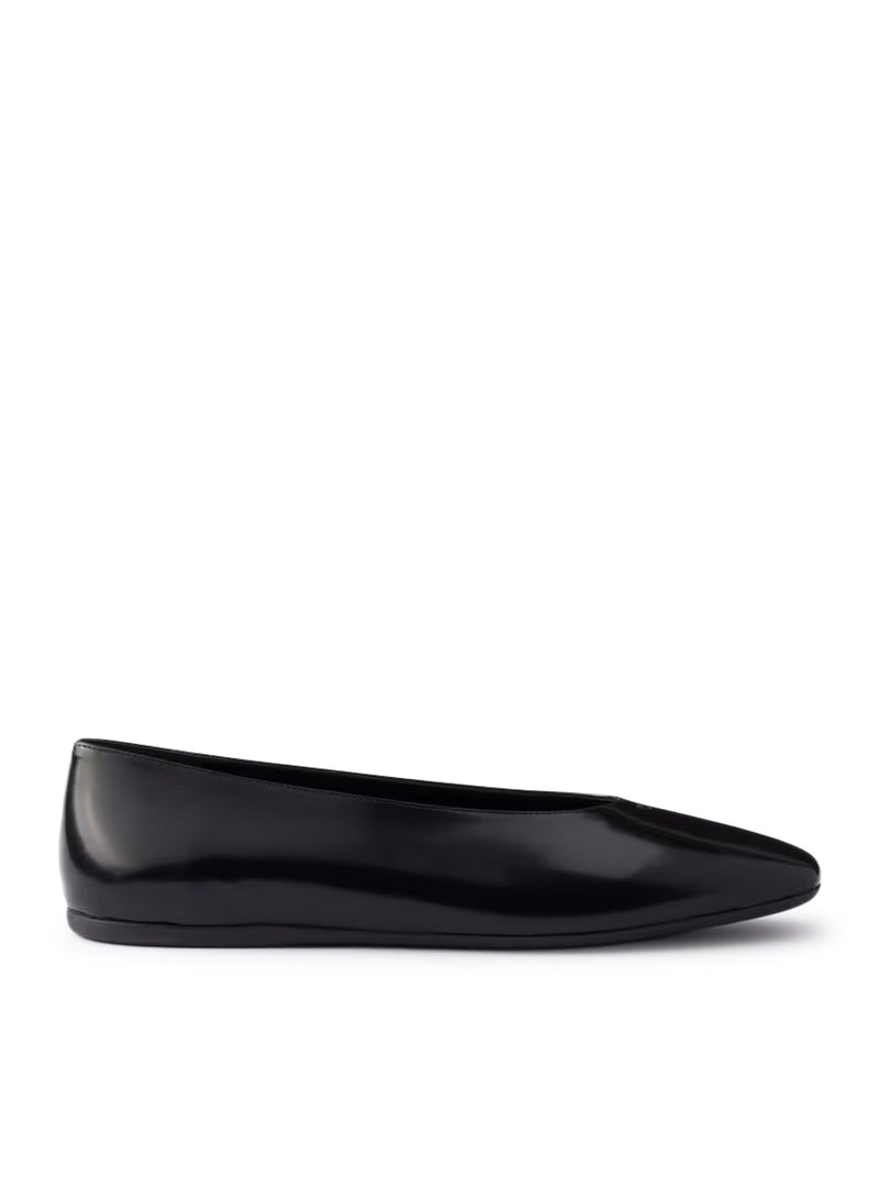Prada Women Brushed Leather Ballerinas