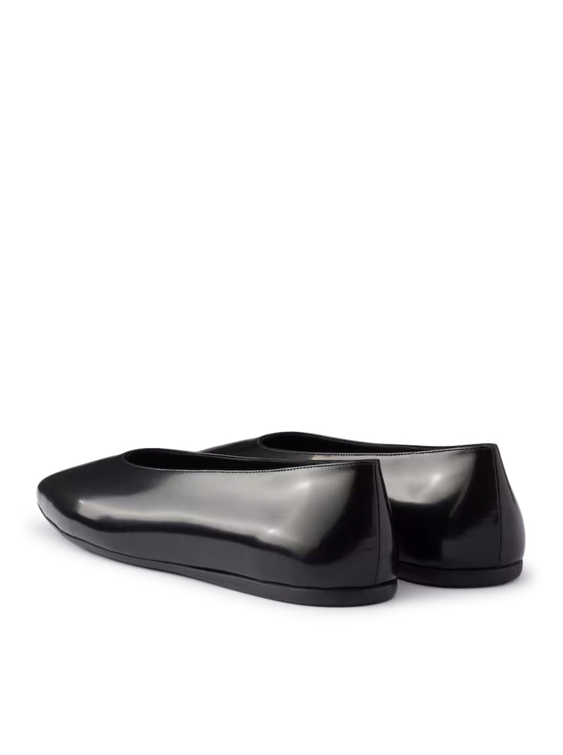 Prada Women Brushed Leather Ballerinas