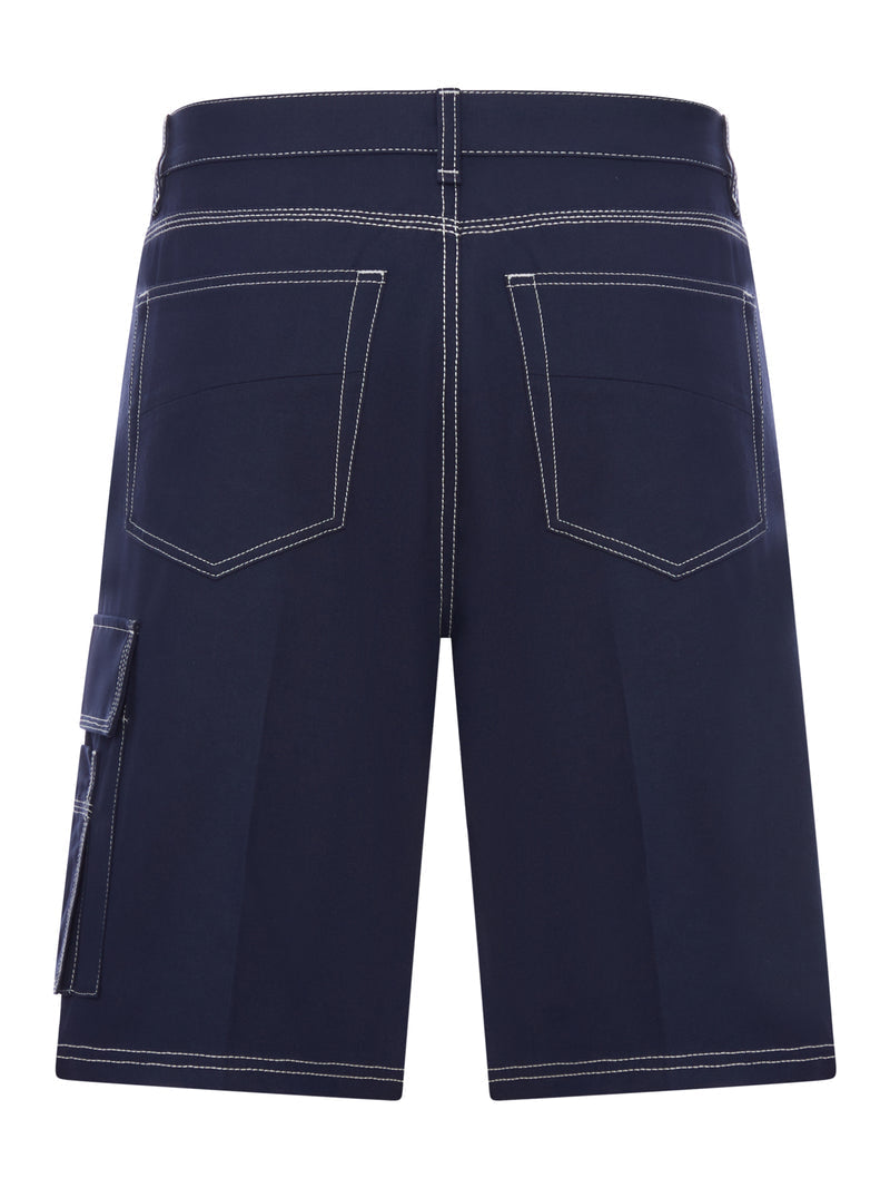 Fendi Men Cotton Canvas Cargo Bermuda Shorts