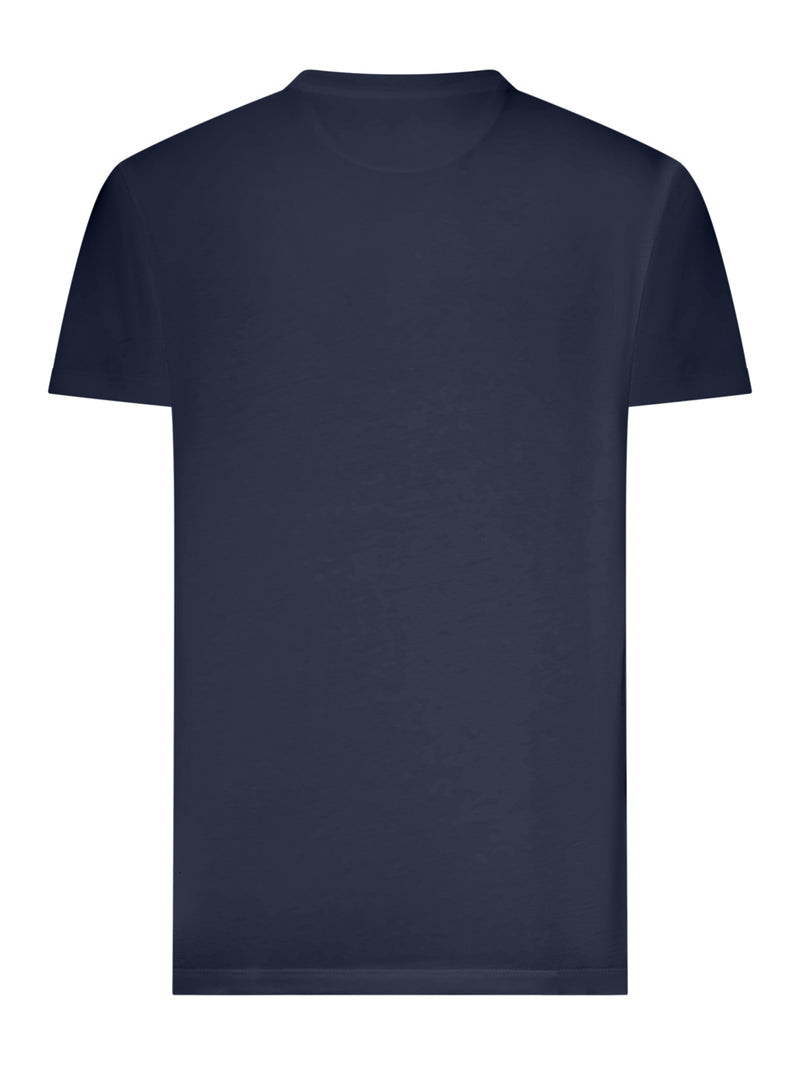 Fendi Men Blue Cotton T-Shirt With Front Logo