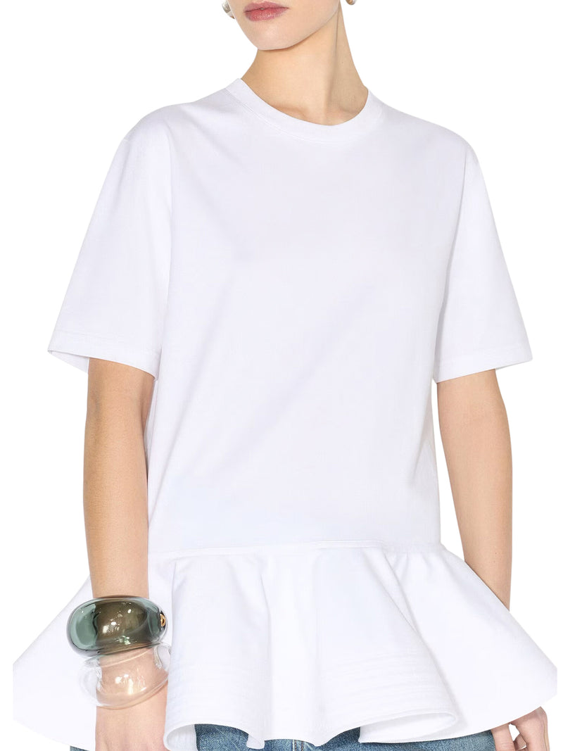 Alaia Women Cotton Jersey T-Shirt With Crinoline