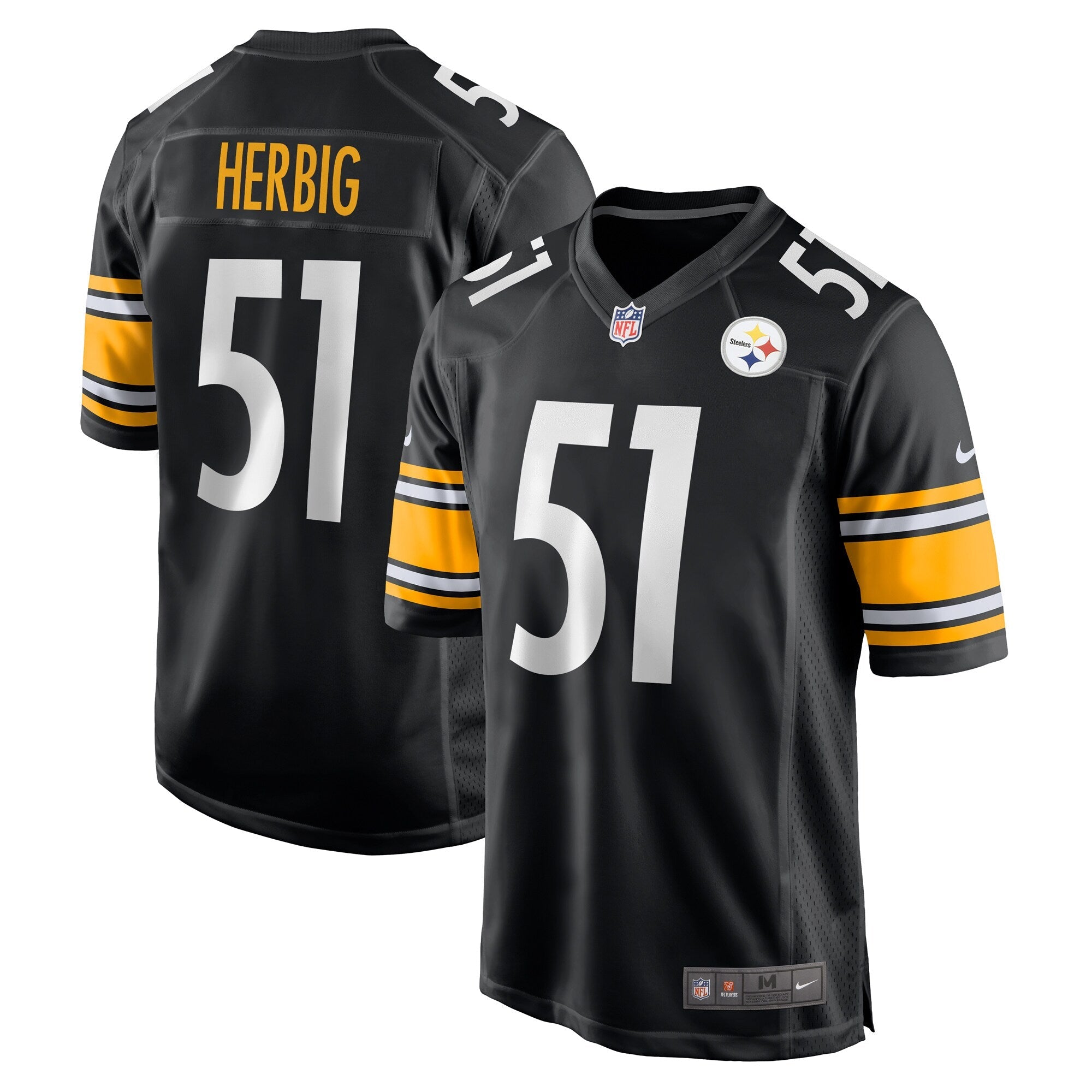 Pittsburgh Steelers Nick Herbig Black Game Jersey