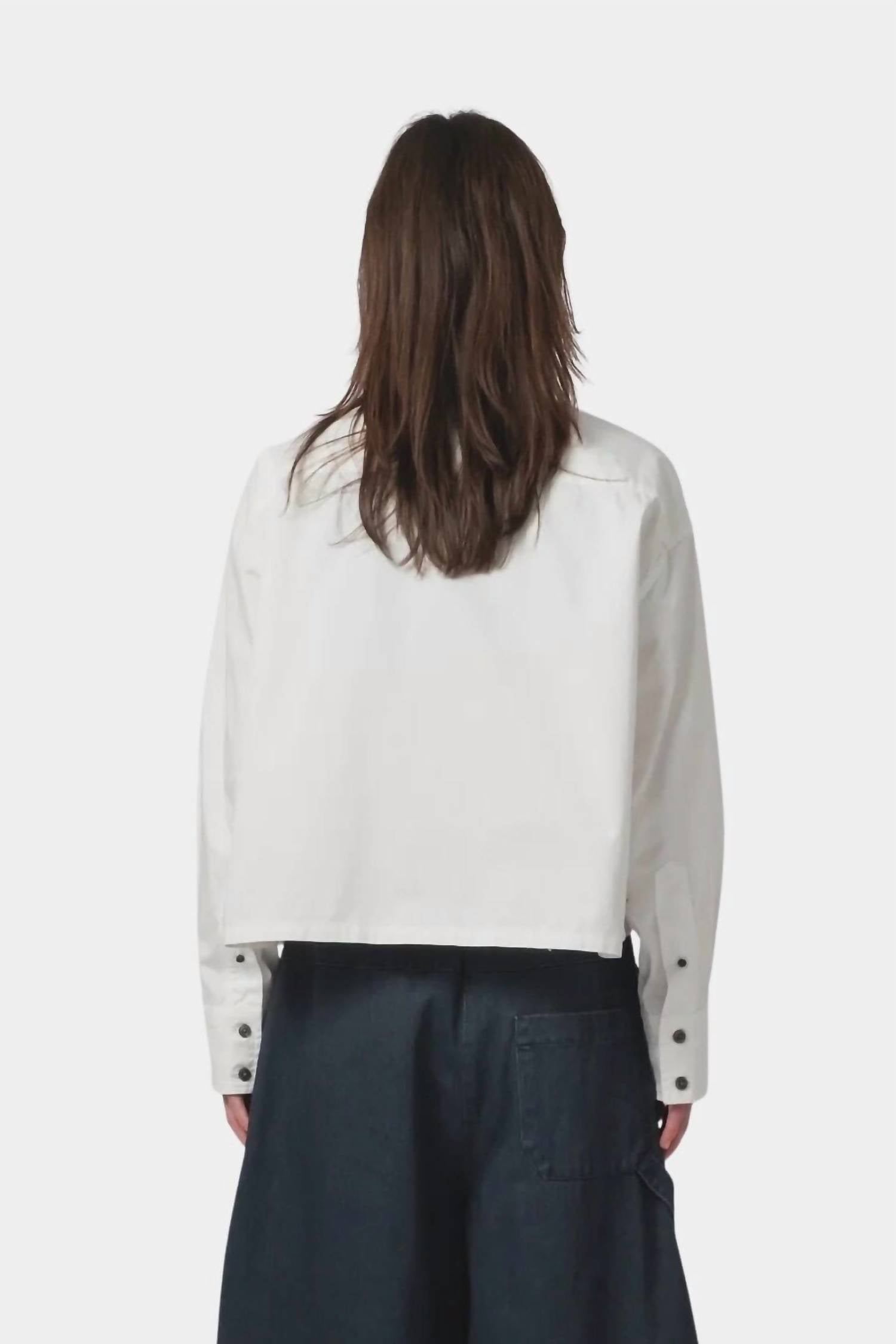 Cubic Button Down Shirt In Milk