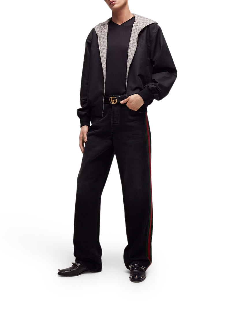 Gucci Men Reversible Zip-Up Jacket In Cotton Fabric