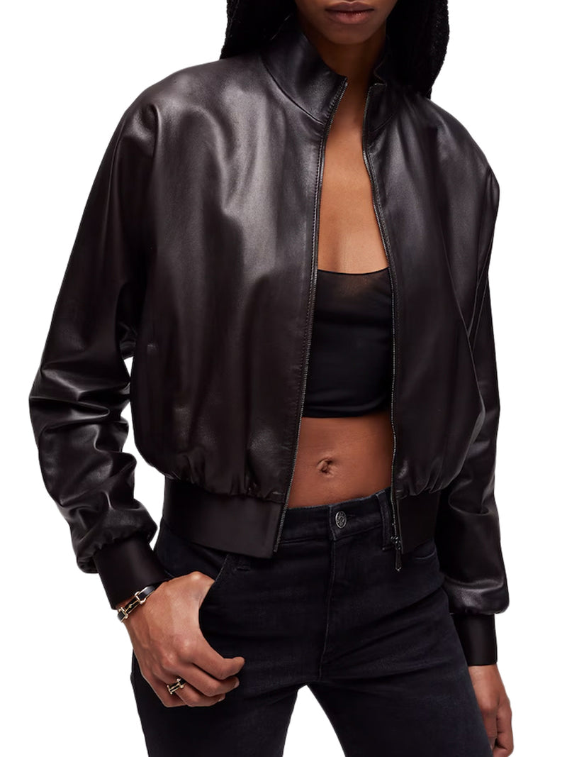 Gucci Women Bomber Jacket In Soft Nappa