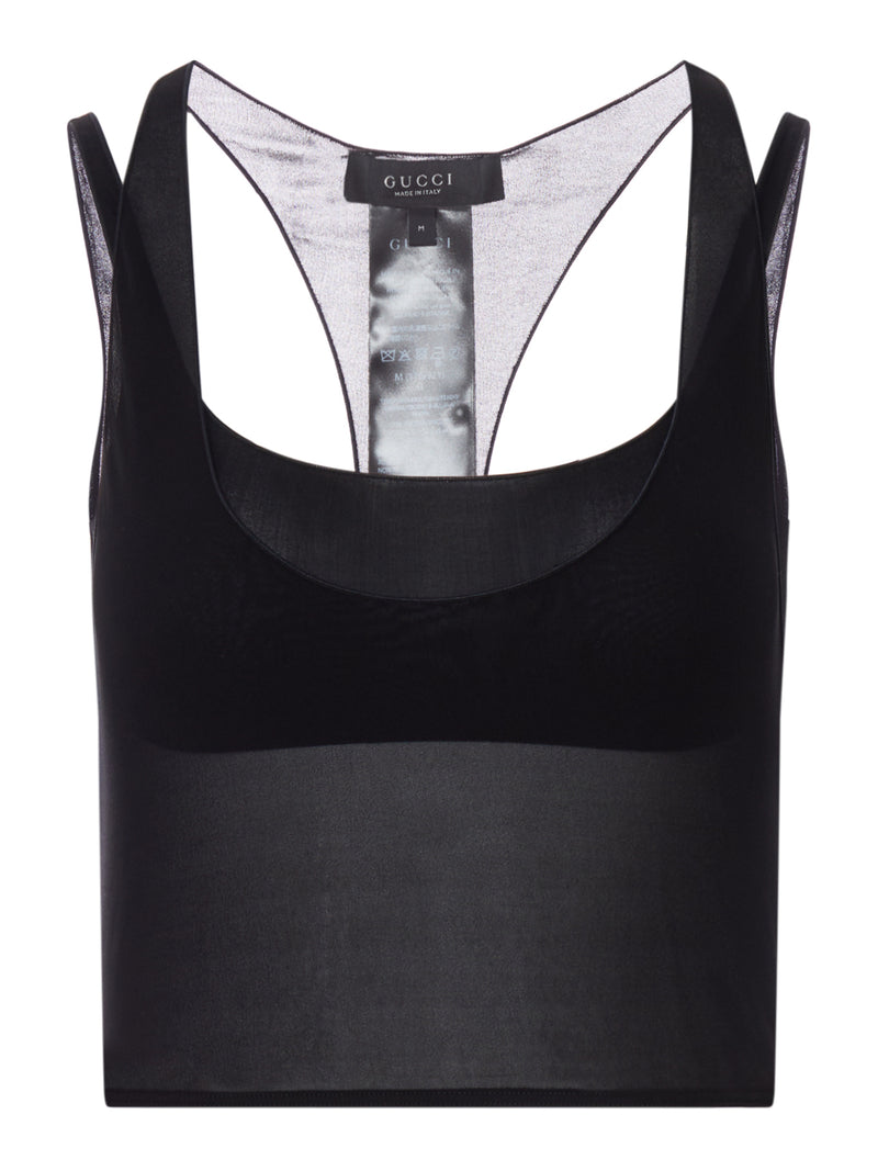 Gucci Women Semi-Transparent Top In Technical Fabric