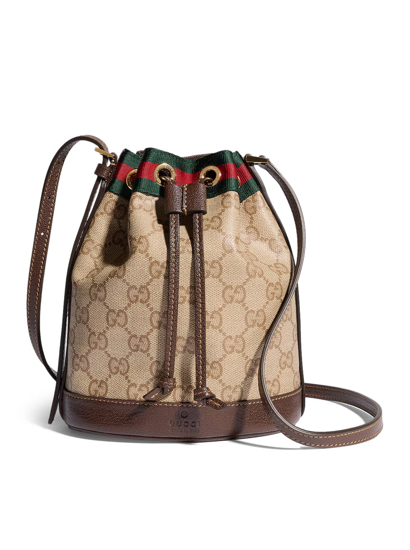 Gucci Women Mini Bucket Bag With Web Ribbon