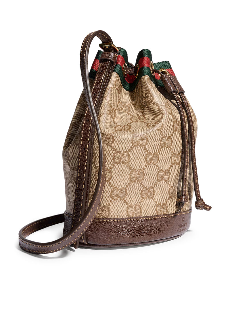 Gucci Women Mini Bucket Bag With Web Ribbon