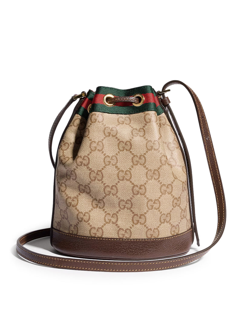 Gucci Women Mini Bucket Bag With Web Ribbon