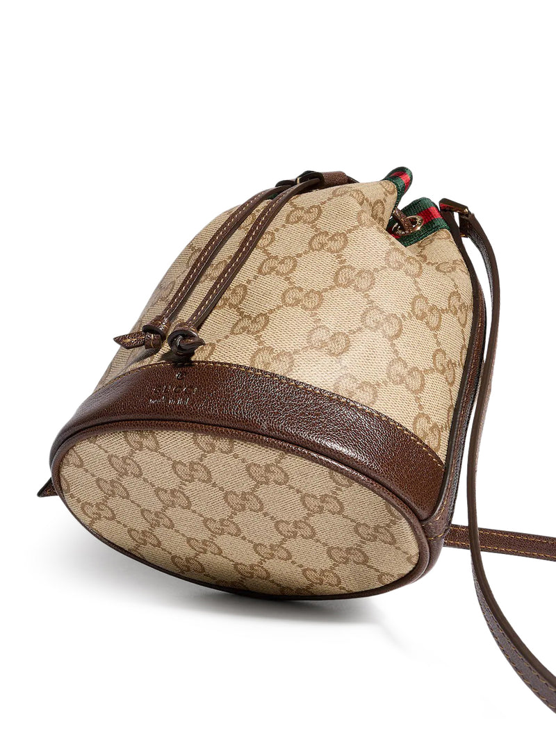 Gucci Women Mini Bucket Bag With Web Ribbon