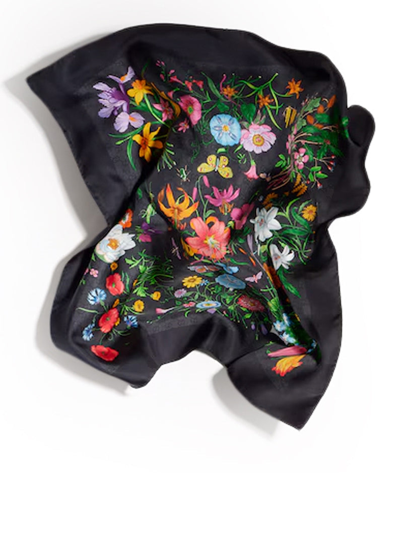 Gucci Women Silk Twill Scarf With Gg Print