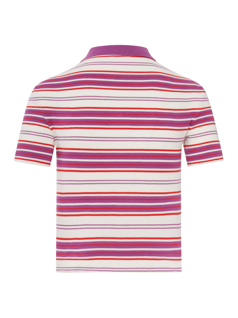 Celine Women Striped Cotton Polo Shirt