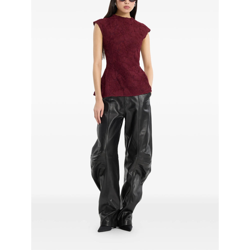 Rotate Black Trousers - Straight Trousers Women