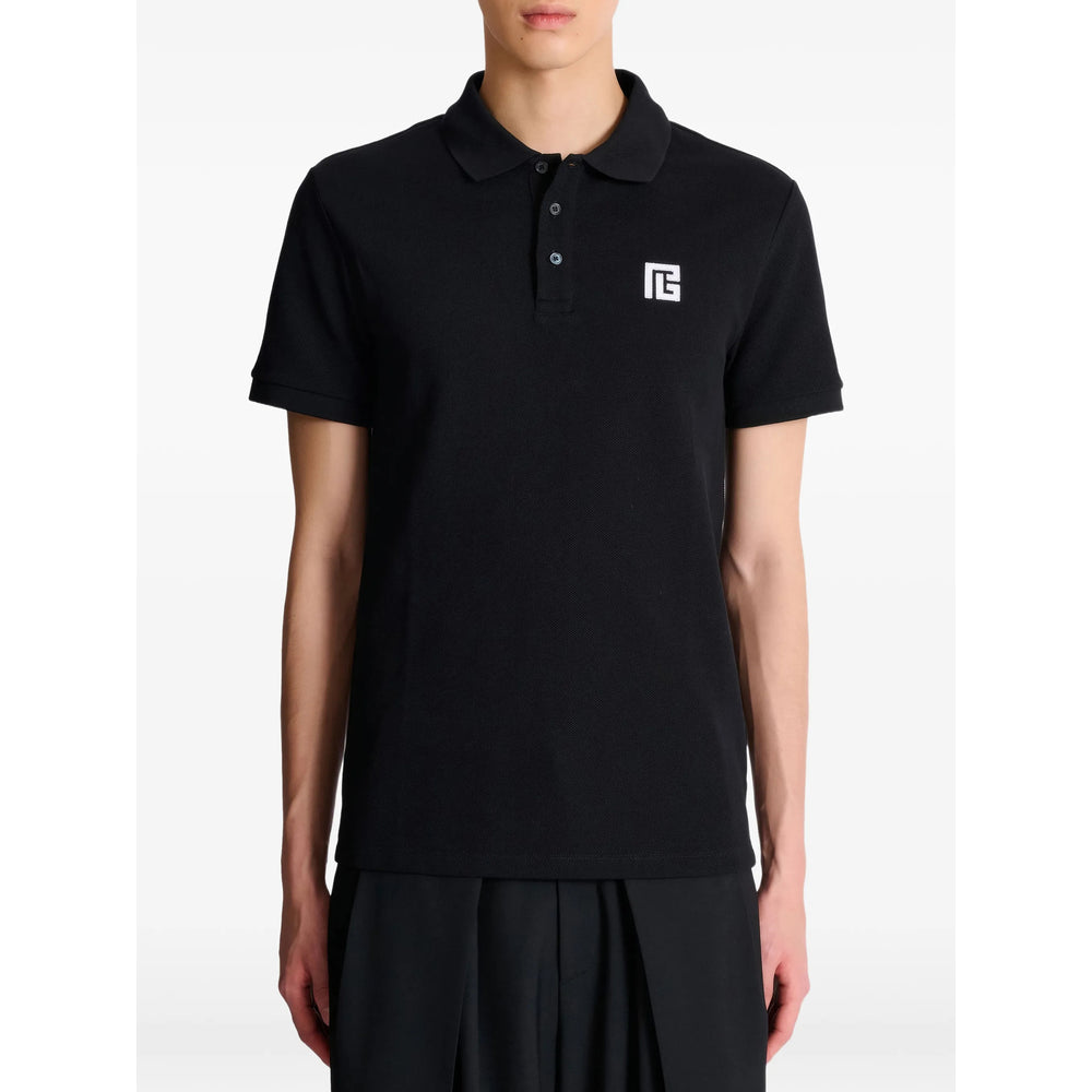 Balmain Black Polo Shirts Men