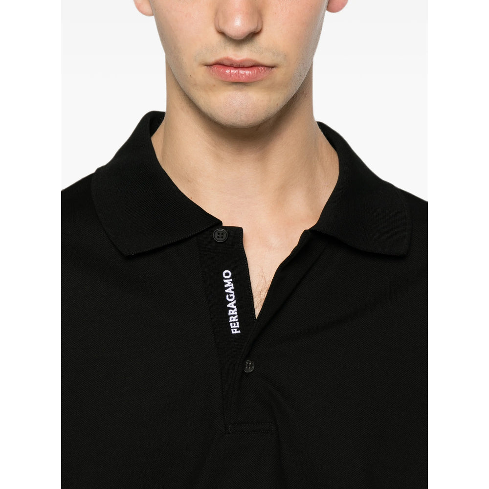 Ferragamo Black Polo Shirts Men