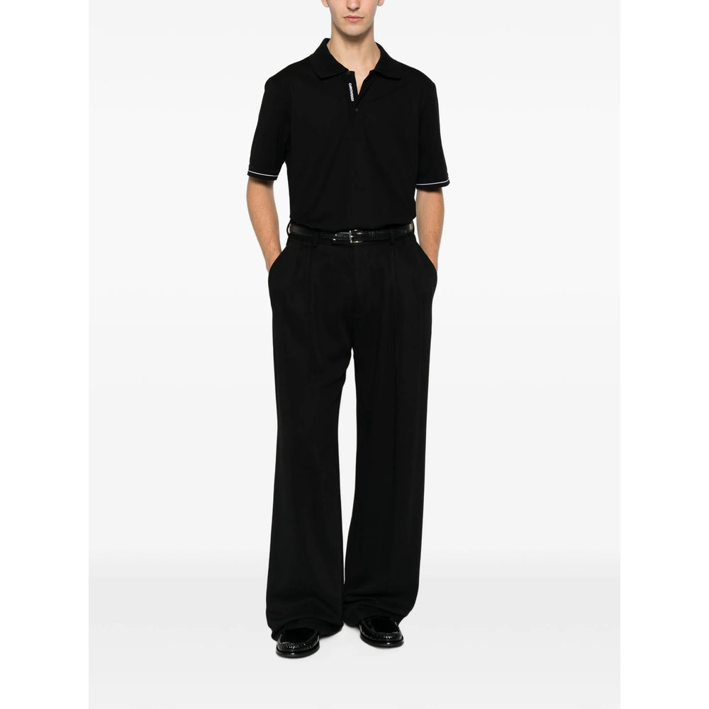 Ferragamo Black Polo Shirts Men