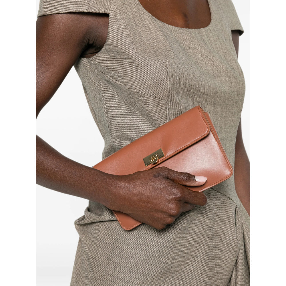 Ferragamo Brown Clutch Bags Women