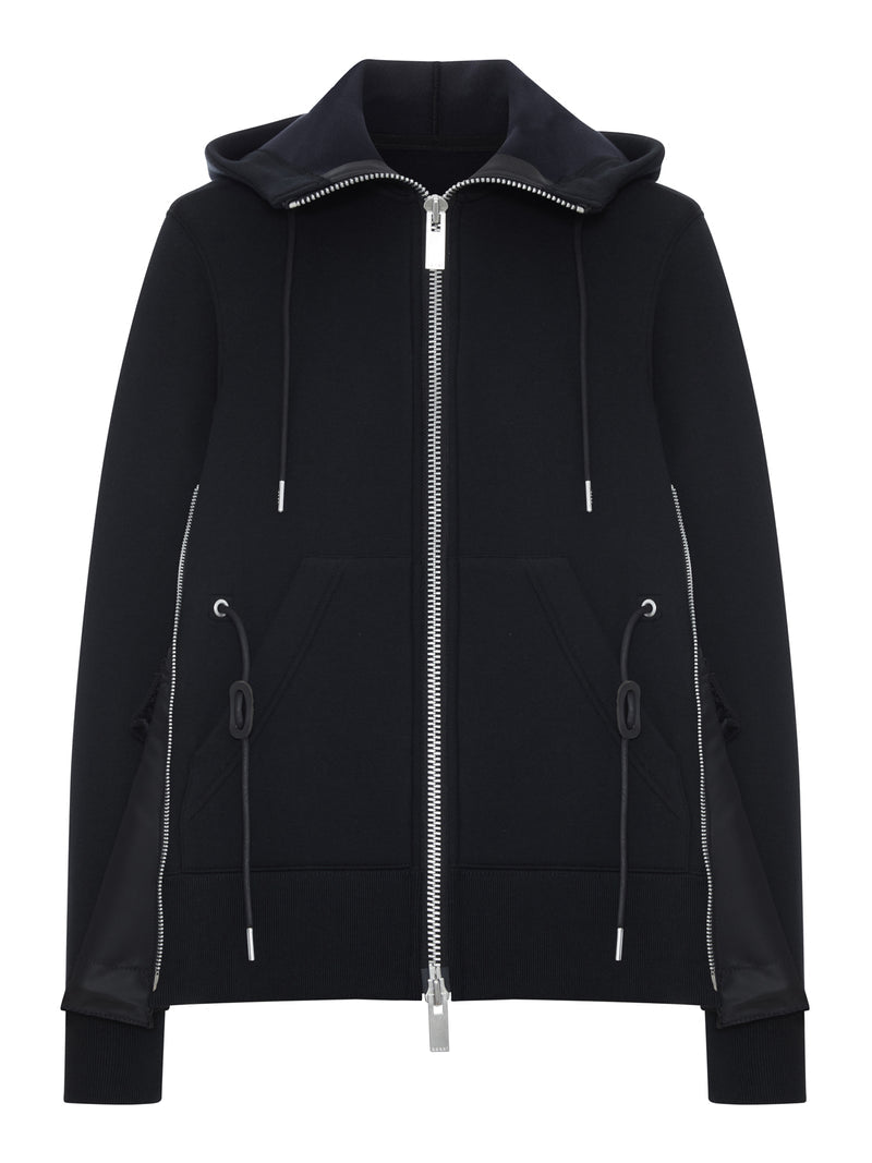 Sacai Women Zip-Up Hoodie With Nylon Details