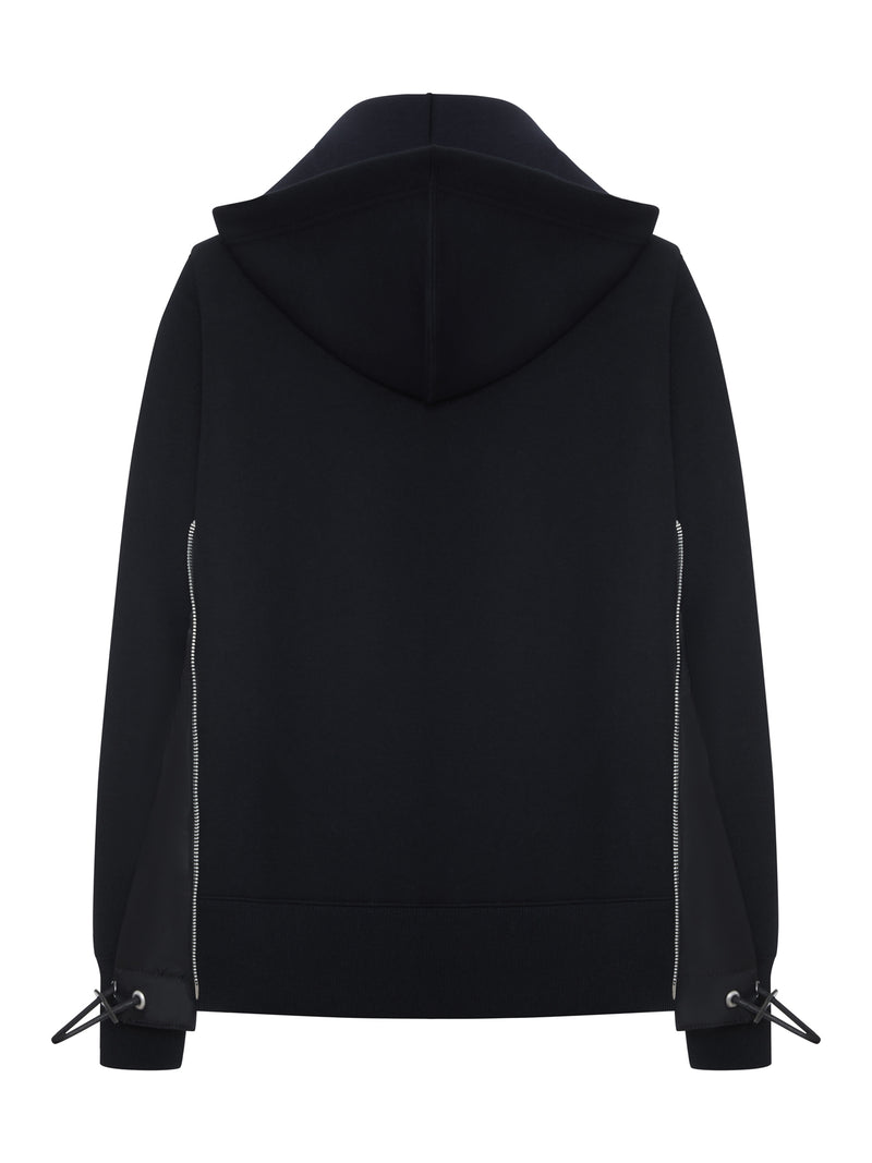 Sacai Women Zip-Up Hoodie With Nylon Details