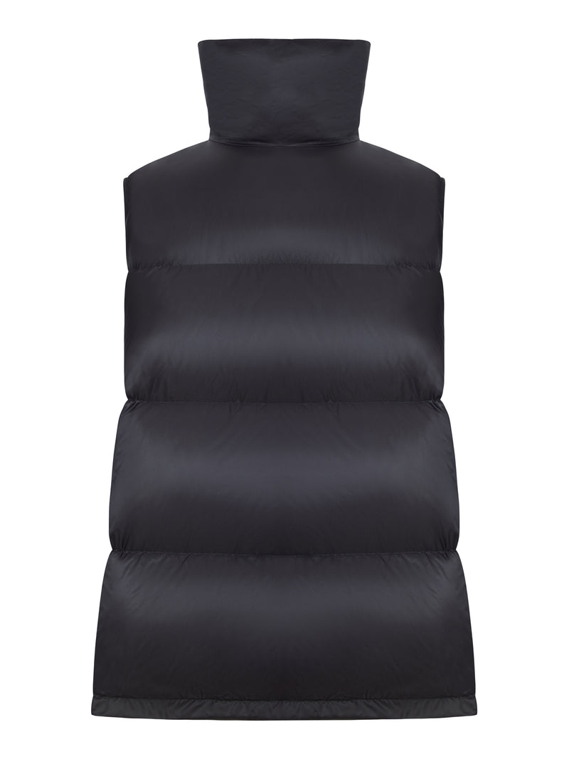 Sacai Women Nylon Vest With High Collar And Drawstring