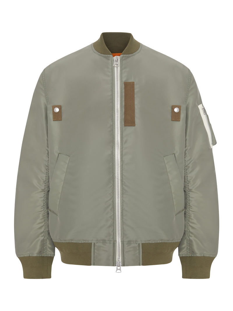 Sacai Men Nylon Bomber Jacket With Zip
