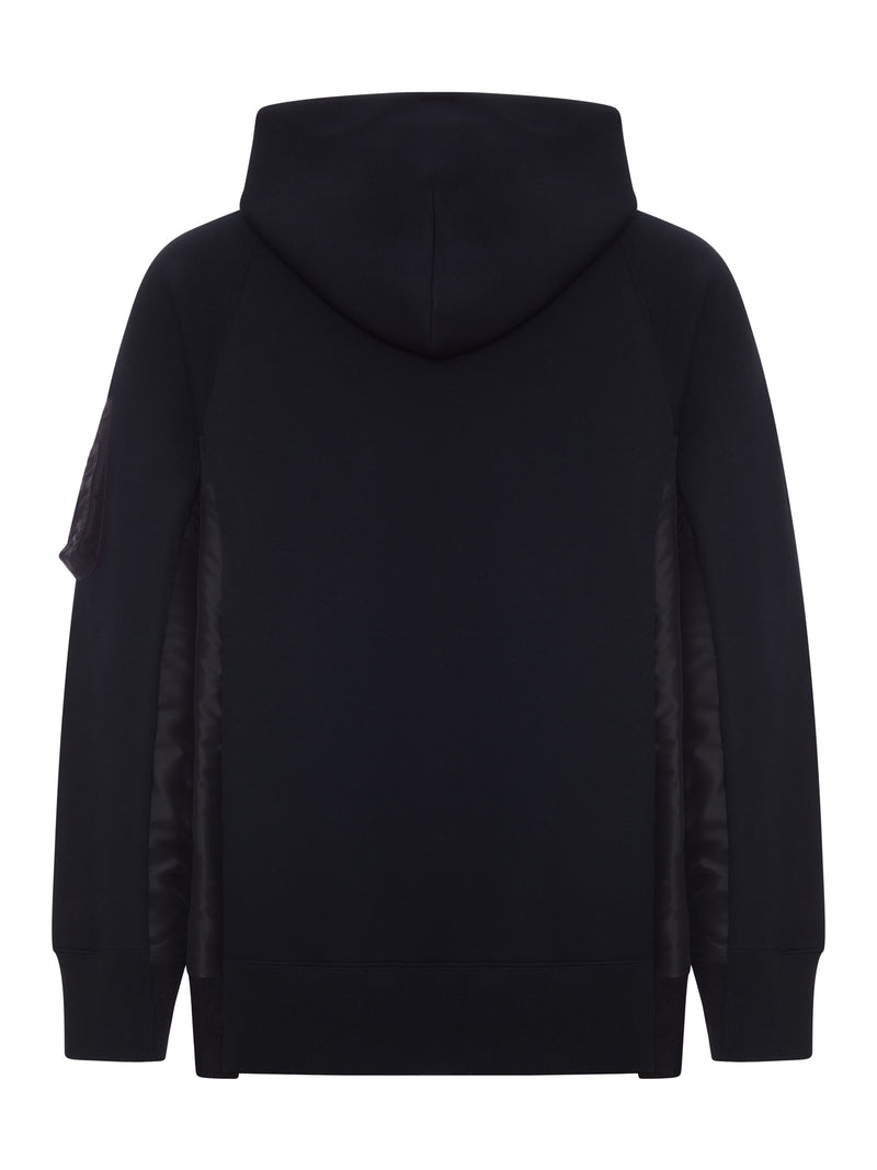 Sacai Men Cotton And Nylon Zip-Up Hoodie