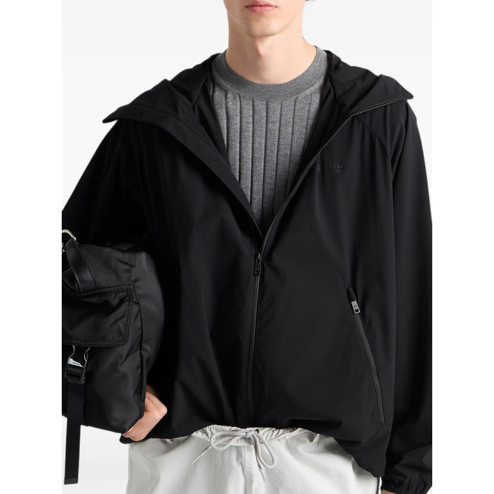 Prada Black Jackets - Hooded Jackets Men