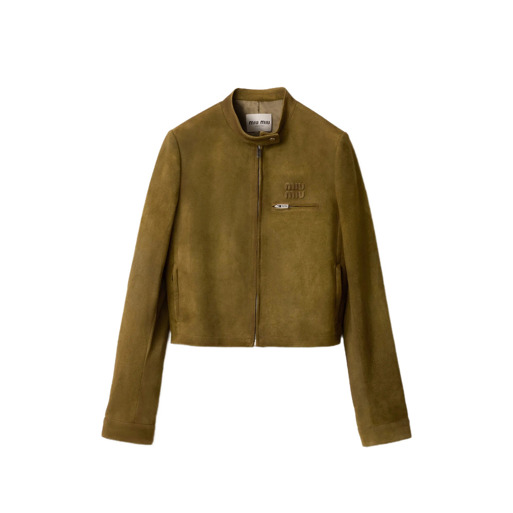 Miu Miu Green Jackets - Leather Jackets Women