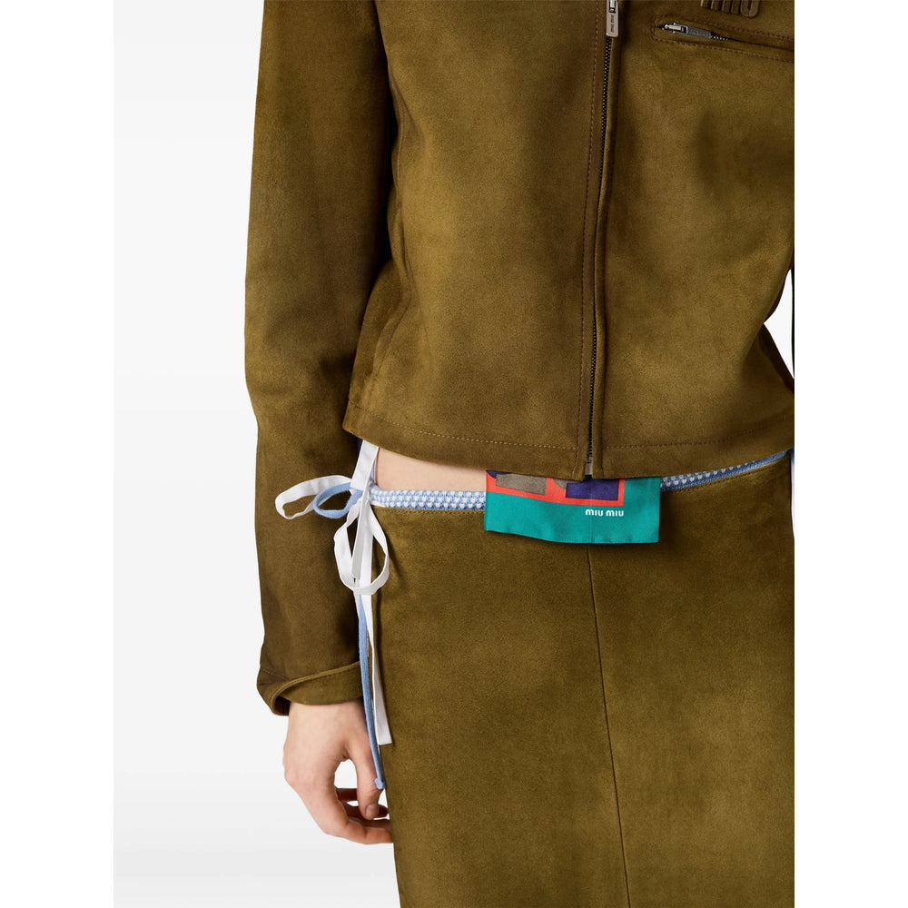 Miu Miu Green Jackets - Leather Jackets Women