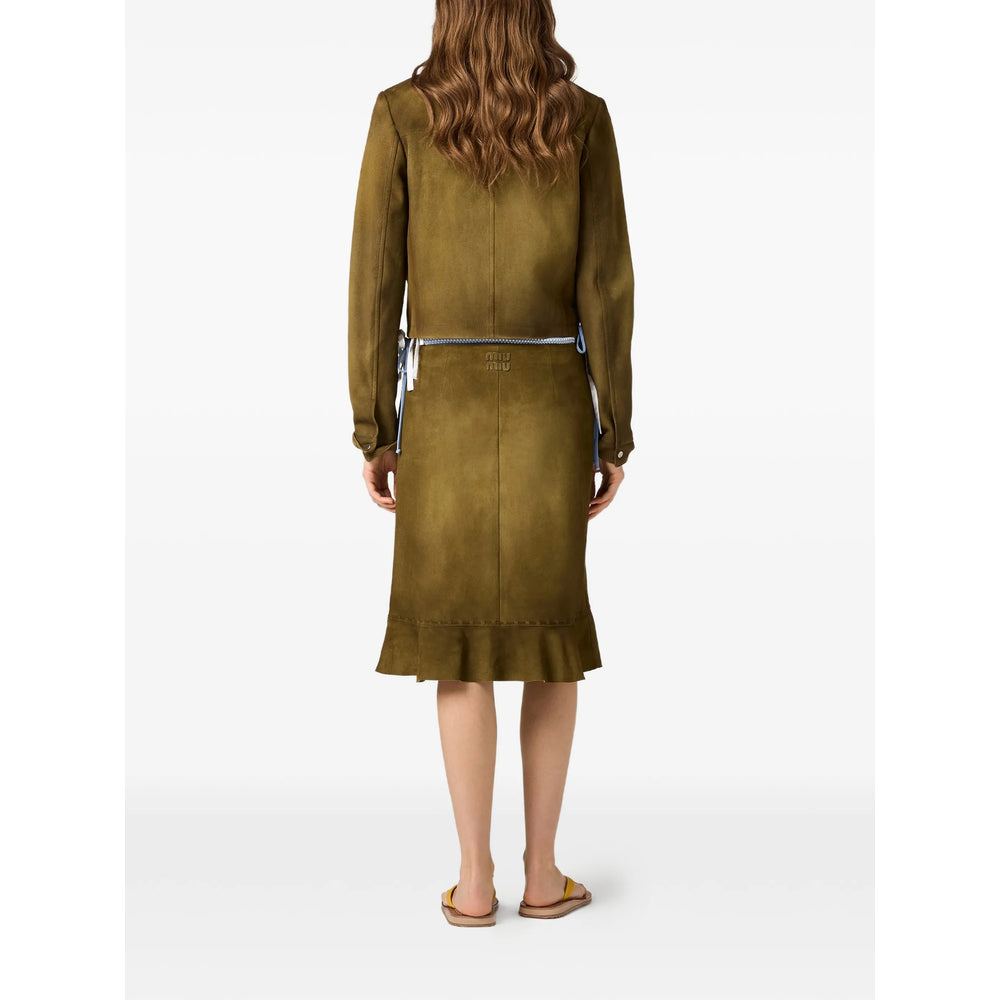 Miu Miu Green Jackets - Leather Jackets Women