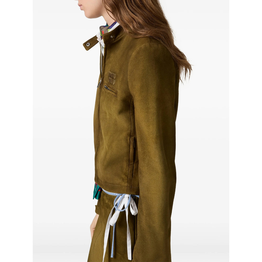 Miu Miu Green Jackets - Leather Jackets Women