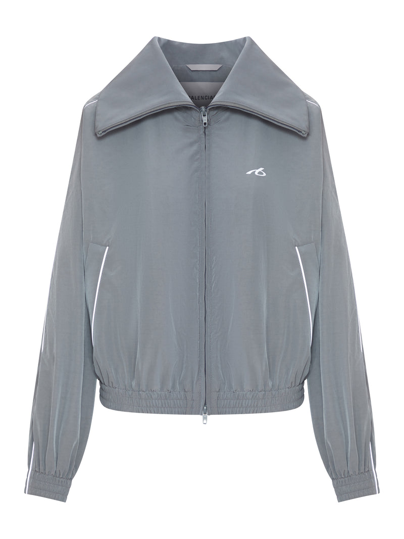 Balenciaga Women Bodies High Neck Jacket In Technical Cotton Poplin