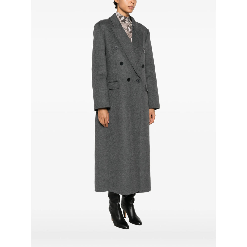 Victoria Beckham Grey Coats - Double Breasted & Peacoats Women