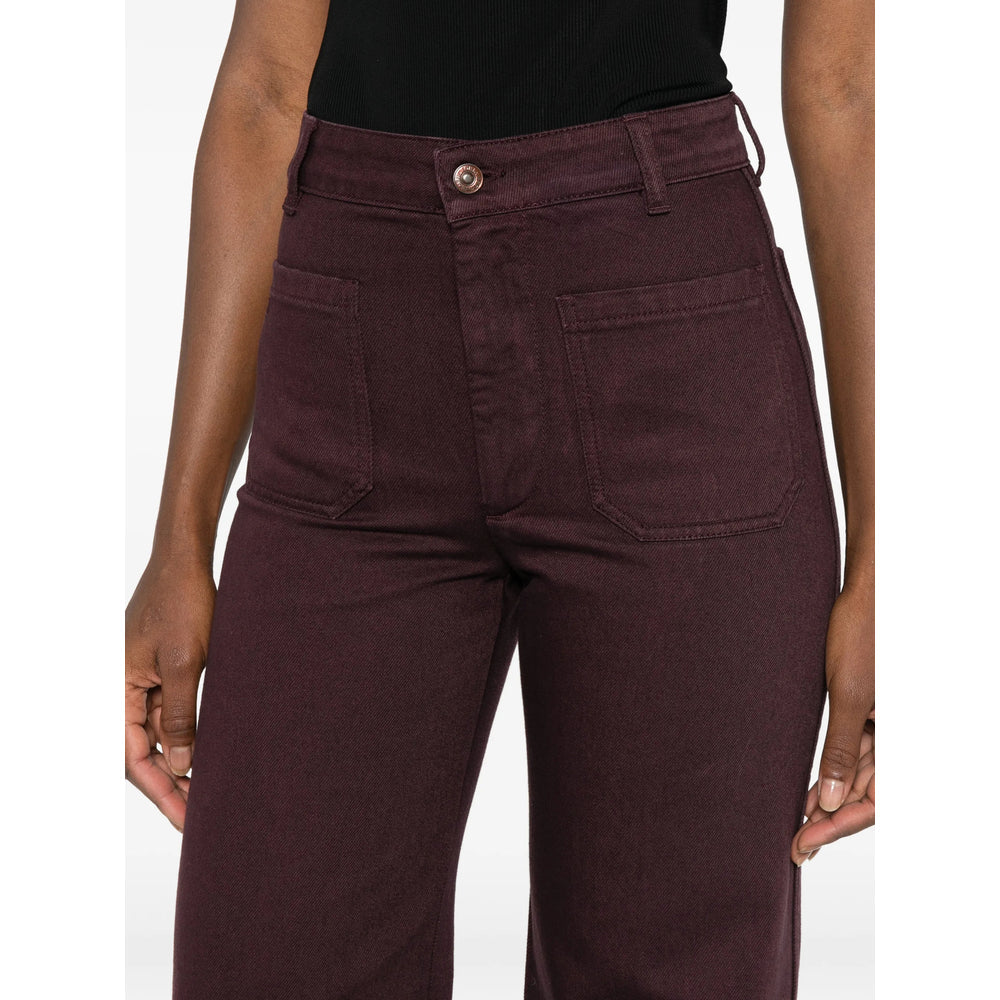Victoria Beckham Purple Denim - Wide-Leg Jeans Women
