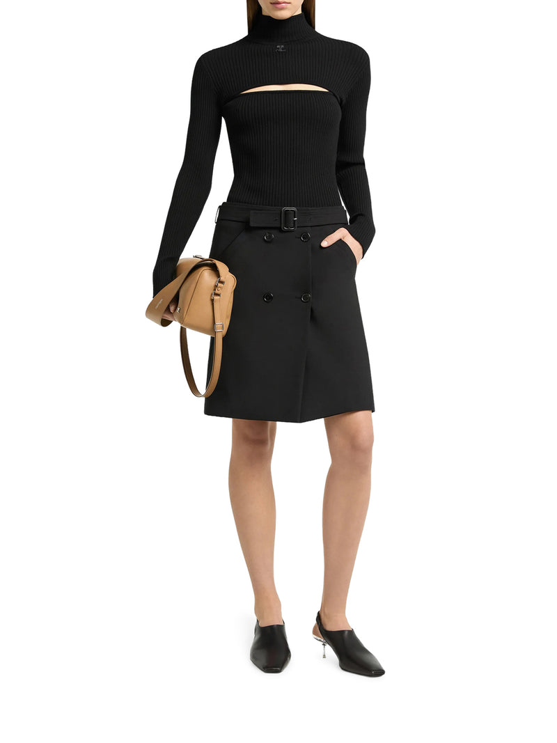 Courreges Women Ribbed Sweater With Cut-Out Detail