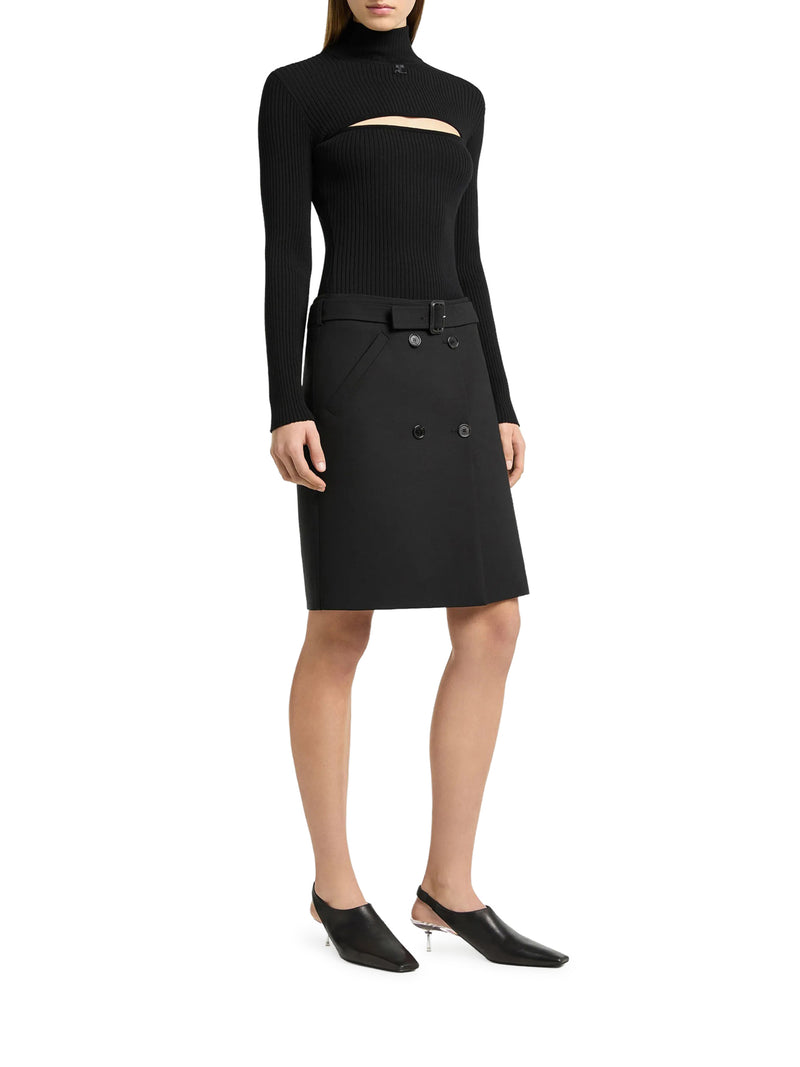 Courreges Women Ribbed Sweater With Cut-Out Detail