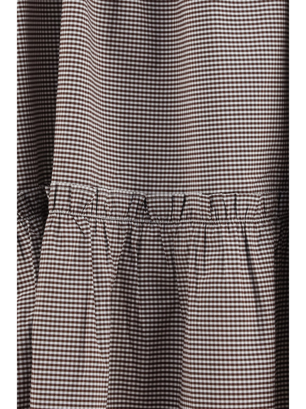 Ganni Women Checked Cotton Skirt With Gathered Waist