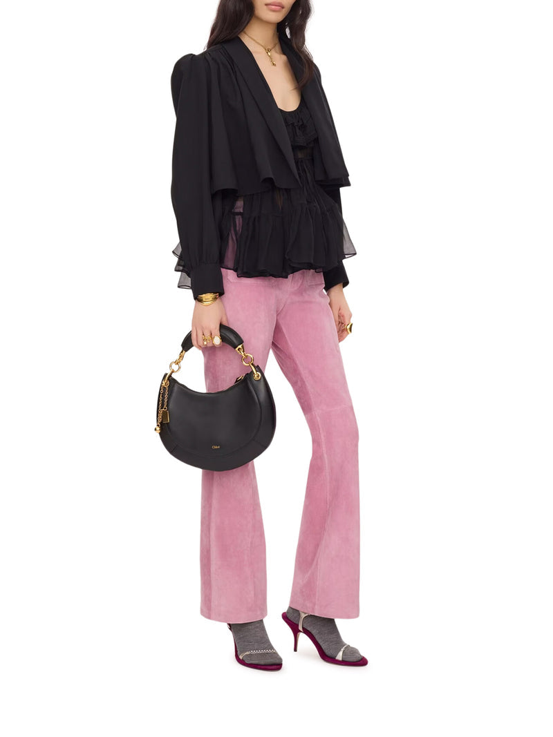 Chloe` Women Small Chloé Banana Zipped Hobo In Soft Leather
